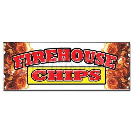 Signmission FIREHOUSE CHIPS BANNER SIGN chips restaurant snacks subs combo B-Firehouse Chips